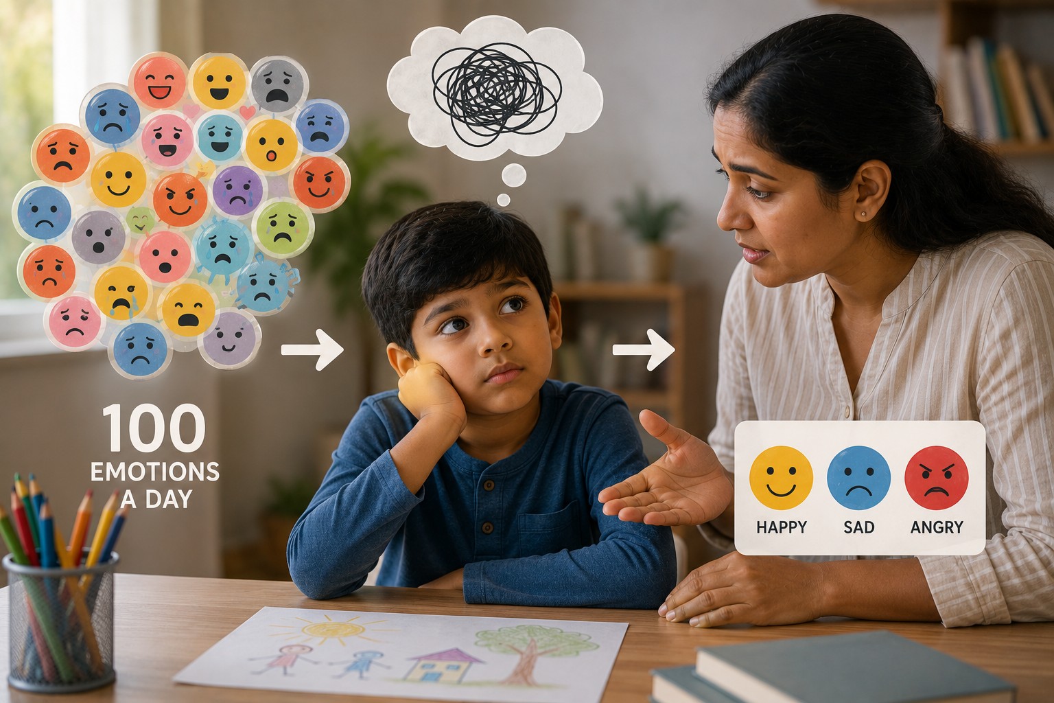 Your Child Feels 100 Emotions a Day — But Can Only Name 3. Here's Why That Matters.  Picture your child's actual internal experience across an ordinary day: the small flash of dread before a test, the flicker of pride after a good answer, the low hum of boredom during a long car ride, the sharp sting of being left out at lunch, the quiet relief of getting home. A child's nervous system moves through a genuinely large number of distinct emotional states across a single day — researchers studying moment-to-moment affect consistently find people cycle through far more emotional shifts than they'd ever report if you simply asked "how do you feel?" once.  Now compare that to the vocabulary most children actually have on hand to describe any of it: happy, sad, mad, and maybe "fine." That's the entire toolkit for translating a rich, constantly shifting internal world into words a parent or teacher can actually understand and respond to. The gap between what a child feels and what a child can say is enormous — and it's almost never talked about directly.  What the Research Actually Shows About This Gap  A large developmental study tracking emotion word comprehension in children aged 4 to 16 found something specific and useful: a child's emotional vocabulary roughly doubles every two years between ages 4 and 11, before the rate of growth levels off in adolescence. That's a genuinely fast trajectory — but it means a six-year-old is still operating with a fraction of the vocabulary a well-supported eleven-year-old will eventually have, and a huge fraction of that growth depends on deliberate exposure, not automatic maturation alone.  Separate research on preschoolers found something equally important: the size of a young child's emotion-specific vocabulary directly predicts their actual ability to regulate their emotions — not just their ability to talk about feelings, but their real, observed capacity to manage anger, frustration, and distress in the moment. Vocabulary isn't a side effect of emotional development. It's one of the engines driving it.  Why This Gap Gets Misread as an Attitude Problem  Here's the part that matters most for parents day to day: a child who can't name what they're feeling doesn't stop having the feeling. They just express it the only way still available to them — through behaviour.  A child who's genuinely feeling excluded, embarrassed, or overwhelmed, but only has "mad" in their working vocabulary, will often present as defiant, sulky, or disruptive — because "mad" is the closest available label, and the behaviour that follows tends to match whatever word the child actually reached for internally, not the more precise feeling underneath it. Parents and teachers, seeing only the behaviour, frequently read this as an attitude problem or a discipline issue — when the underlying issue is closer to a translation failure: the feeling existed, but the words to communicate it accurately simply weren't there yet.  This reframe changes what the right response actually is. A child labeled as having "an attitude" gets consequences aimed at the behaviour. A child understood as having a vocabulary gap gets something entirely different: more words, offered patiently, in calm moments — which, per the regulation research above, is also the more effective long-term fix.  Why Guessing at This Gap Doesn't Work  Here's the honest challenge for any parent trying to address this: you can't easily see your own child's specific vocabulary gap from the outside. Two eight-year-olds can look identically frustrated on the surface while one has access to "disappointed, embarrassed, and anxious" as separate, usable concepts, and the other genuinely only has "mad" for all three. Without some way of actually checking, most parents are guessing — usually assuming their child's vocabulary is broader than it actually is, simply because the child seems verbally capable in every other context.  This is exactly the gap a structured assessment is built to surface — not a vague sense of "my child seems to talk about feelings okay," but an actual picture of which specific emotion words a child can reliably identify and use, measured against what's realistic for their age.  What to Do About It, Starting Today  Get an honest baseline, not a guess. Before assuming your child's vocabulary is where it should be, find a real way to check — a structured quiz or assessment gives you an actual number to work from, rather than an impression.  Introduce one new word at a time, in calm moments. The doubling-every-two-years trajectory the research describes isn't automatic — it happens fastest with deliberate exposure. Offering "disappointed" instead of accepting "mad" as the final word, repeated patiently over weeks, is what actually drives that growth curve.  Reframe "attitude" moments as possible vocabulary gaps first. Before reaching for a consequence, consider whether the behaviour in front of you might be the closest available expression of a feeling your child genuinely doesn't have a more precise word for yet.  Revisit the gap periodically, not just once. A vocabulary assessment isn't a one-time diagnosis — a child's emotional lexicon is supposed to be expanding constantly through these years, so checking in periodically shows you whether the growth is actually happening or has stalled.  What to Do This Week Take stock of your child's actual working vocabulary this week — notice, honestly, how many distinct feeling-words they reach for versus how often "mad," "sad," or "fine" cover everything. The next time a behaviour looks like "attitude," pause and ask whether it might be a vocabulary gap instead — and offer a more precise word as a genuine alternative, not a correction. Try a structured emotion vocabulary check, rather than relying on impression alone, to see exactly where your child's vocabulary sits against what's realistic for their age.  The gap between what your child feels and what your child can say was never a minor detail. It's very often the actual mechanism behind the "attitude" moments that frustrate parents most — and unlike a fixed personality trait, it's one of the most directly, quickly closeable gaps in a child's entire emotional development.  Happy Sprout Action: Want to know exactly where your child's emotional vocabulary actually stands? Take Happy Sprout's free Emotion Vocabulary Quiz at happysproutminds.com — get a clear picture of how many emotions your child can currently name against the age-appropriate benchmark, and register for a live Happy Sprout SEL class to start closing the gap with a trained facilitator.  Future Starts Within.